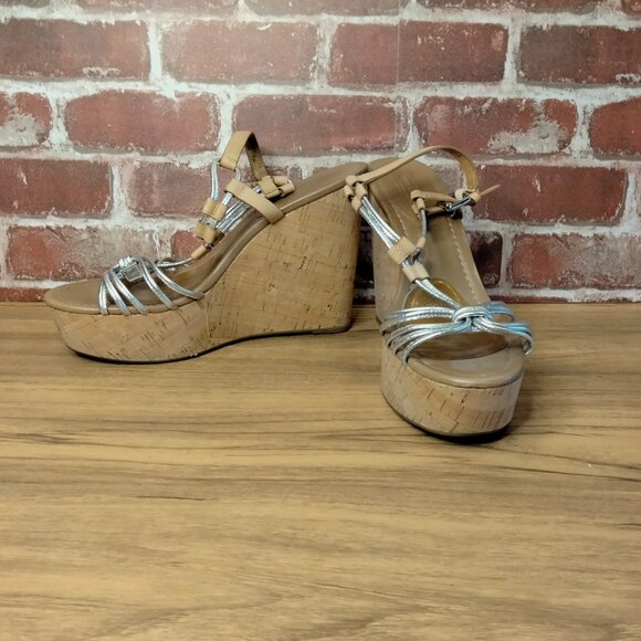 Coach Wedges Womens Size 9.5 Easy On Platform Heeled Sandals Signature C Style - Picture 6 of 8